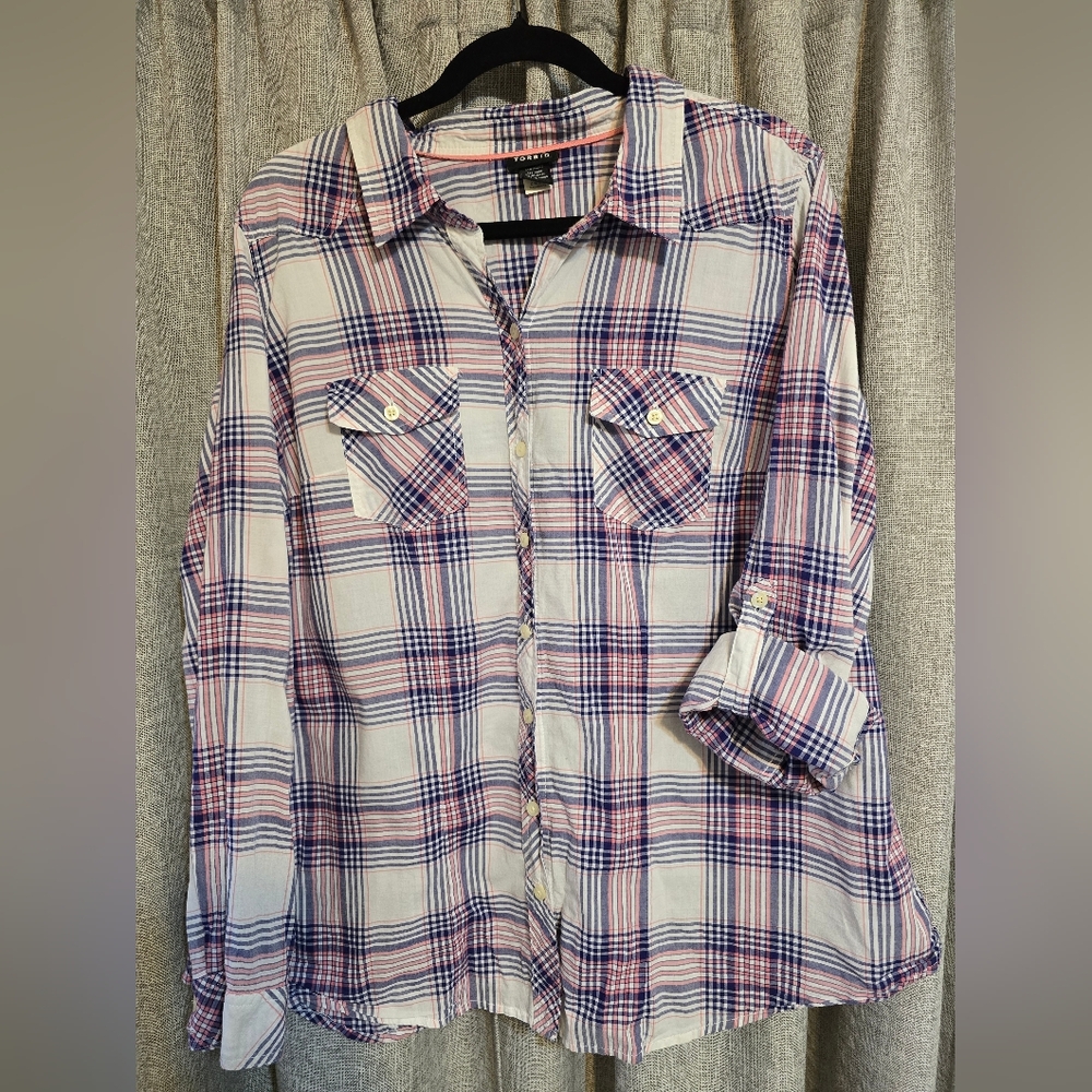 Torrid Multicolor Plaid Shirt